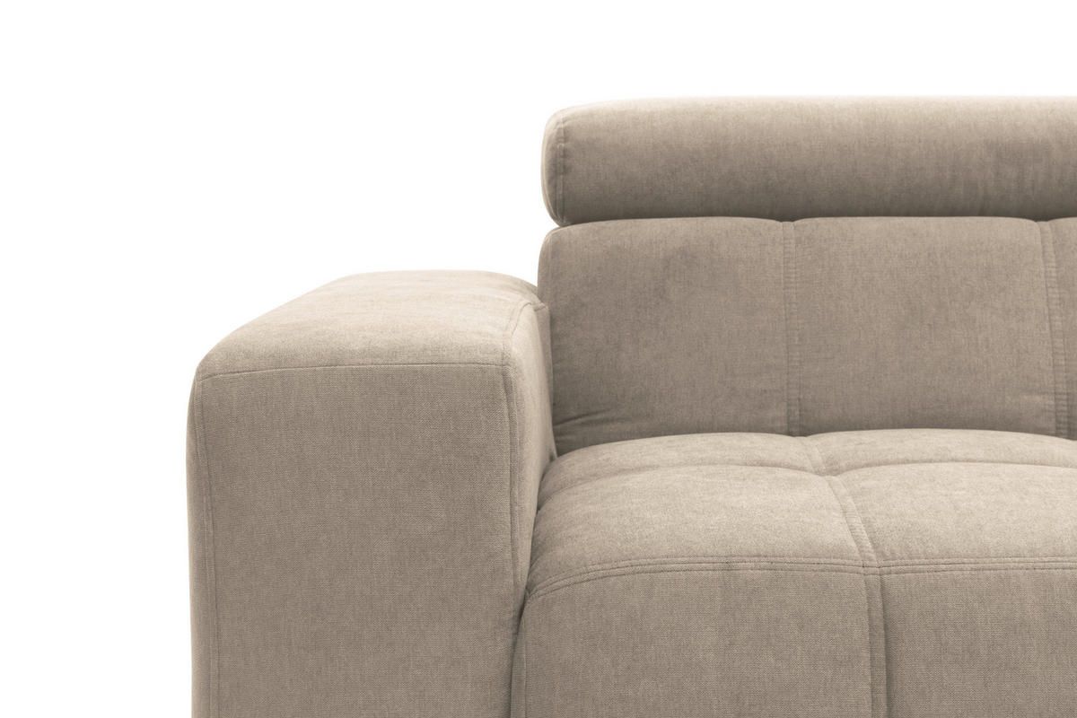 2-SITZER-SOFA TRENTO Mikrofaser Taupe  - Taupe/Dunkelgrau, MODERN, Textil/Metall (208/79/104cm) - MID.YOU