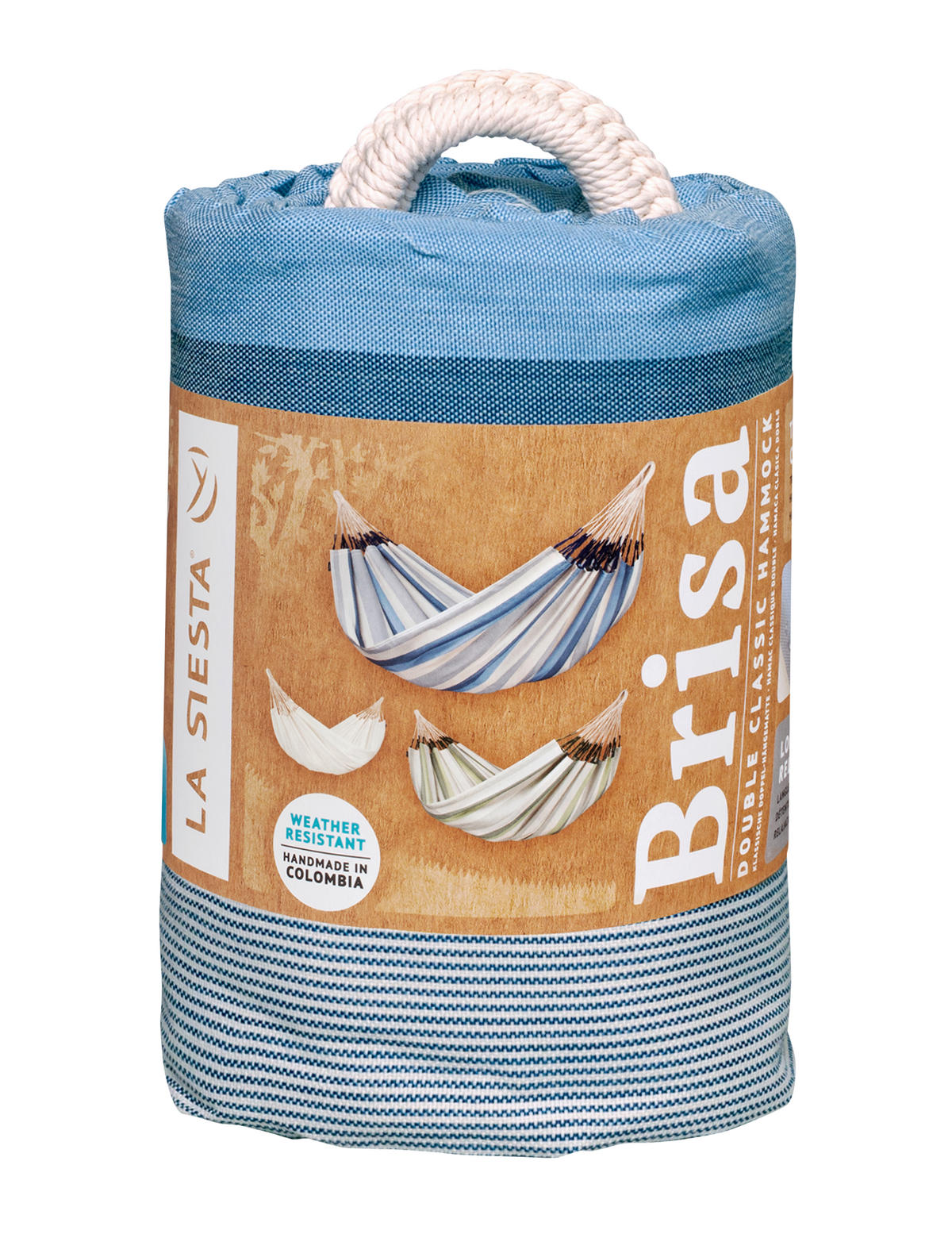 HÄNGEMATTE double outdoor  - Blau/Weiß, KONVENTIONELL, Textil (160/350cm) - La Siesta