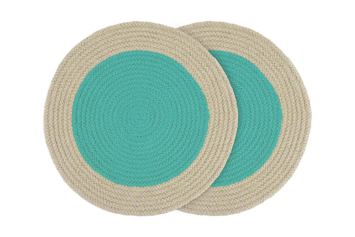 TISCHSET REMEMBER Textil Creme, Mintgrün  - Creme/Mintgrün, Basics, Textil (38/38/0,5cm) - REMEMBER