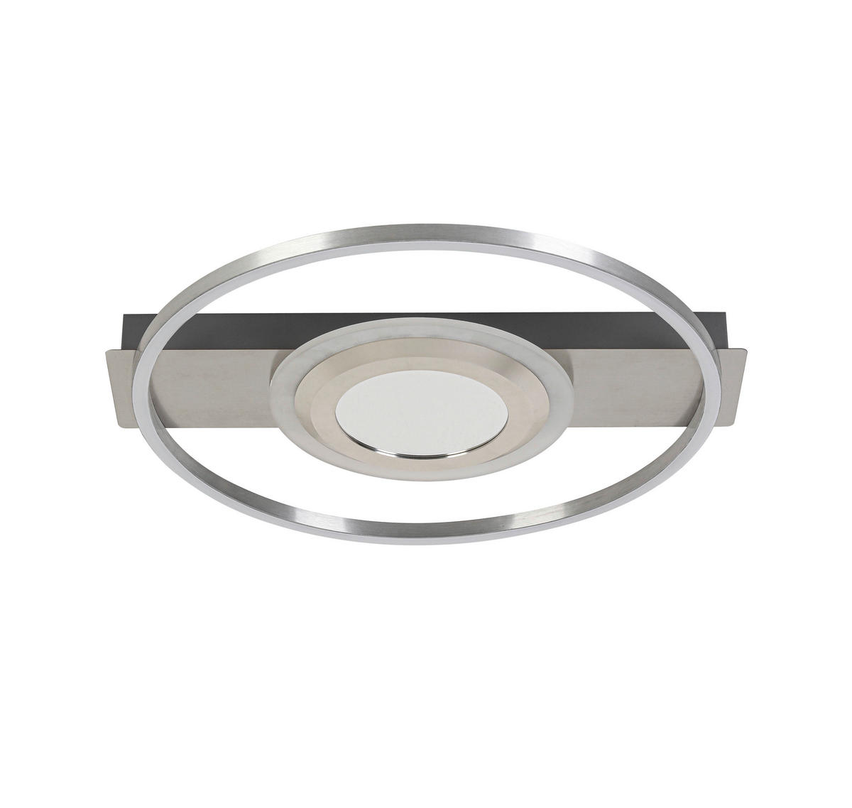 LED-DECKENLEUCHTE 42/40/6 cm   - Grau/Nickelfarben, Trend, Kunststoff/Metall (42/40/6cm) - Novel