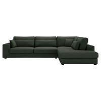 ECKSOFA in Cord Dunkelgrün  - Dunkelgrün/Schwarz, Konventionell, Kunststoff/Textil (314/250cm) - Carryhome