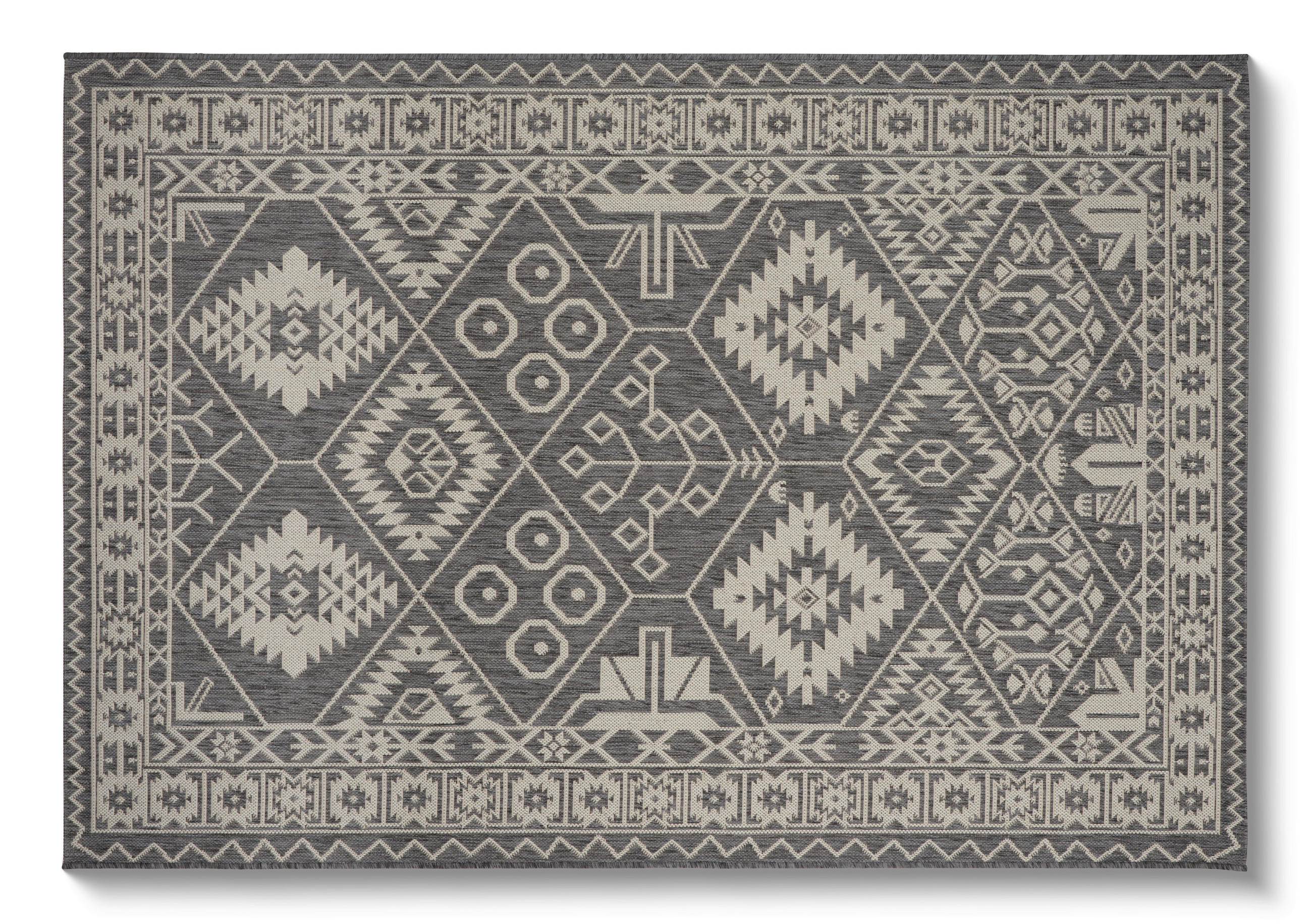 Flachwebeteppich Grau Mary 120x170 Cm Synthetikfaser