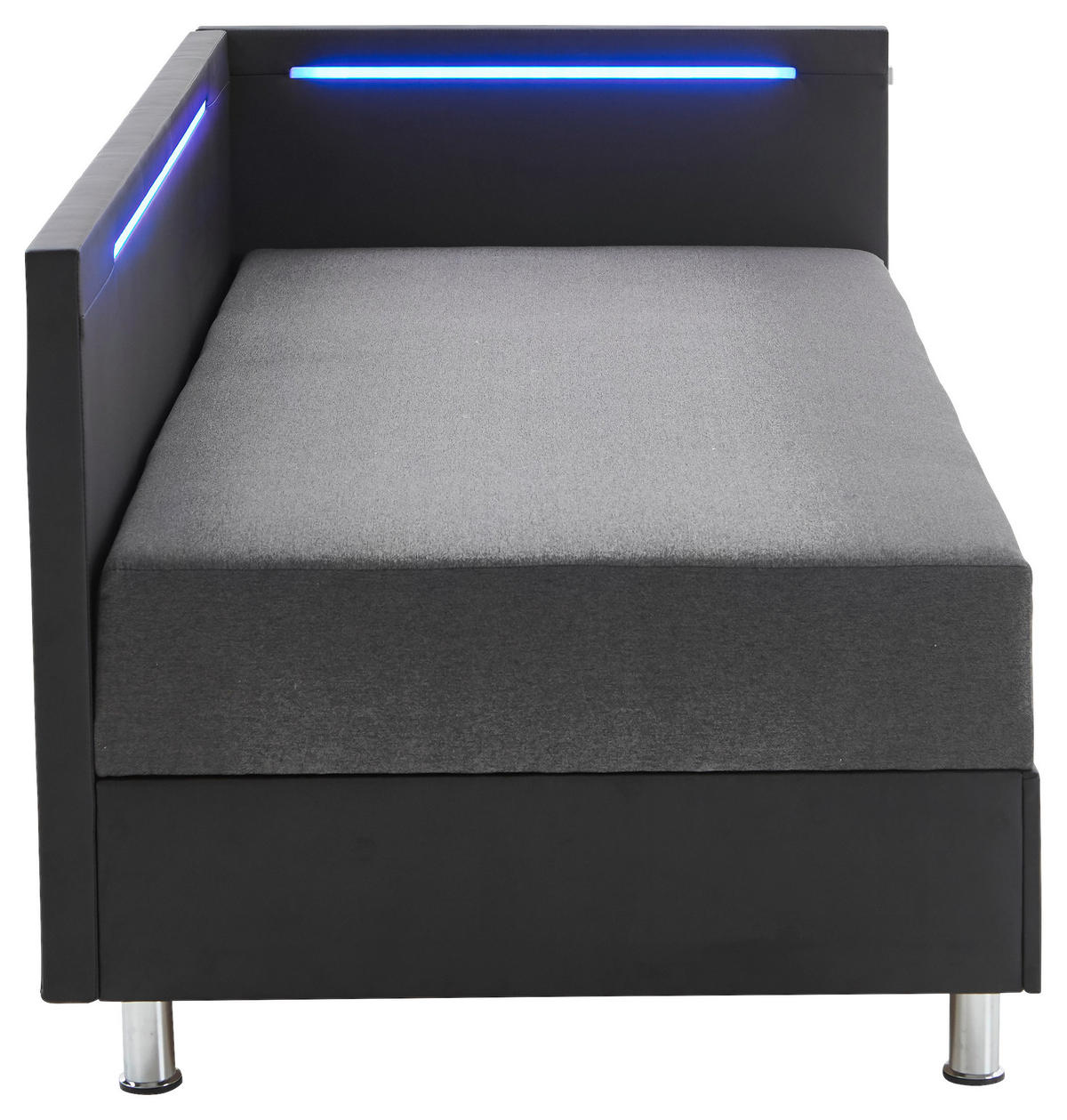 LIEGE Flachgewebe Anthrazit, Schwarz  - Chromfarben/Anthrazit, Design, Textil/Metall (90/200cm) - home24