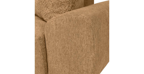 ECKSOFA in Flachgewebe Cognac  - Cognac/Schwarz, KONVENTIONELL, Textil/Metall (180/295cm) - Carryhome