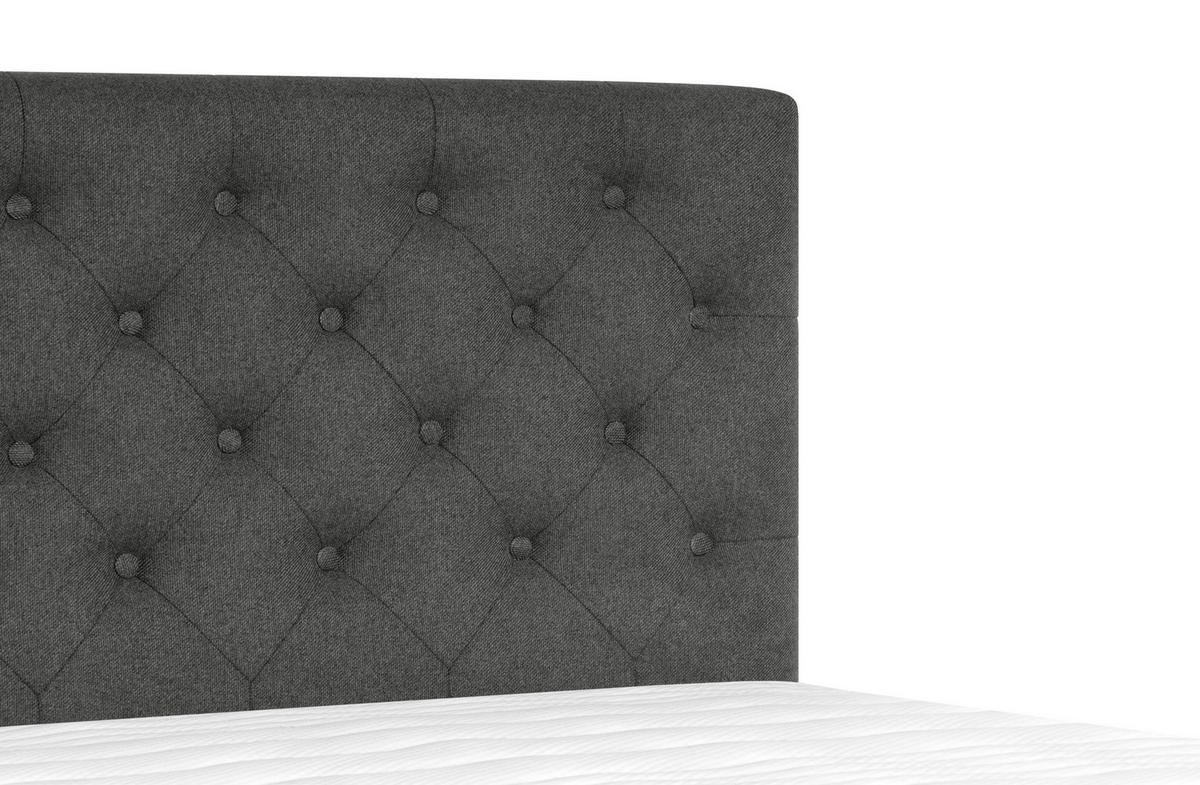 BOXSPRINGBETT 160/200 cm  in Anthrazit  - Anthrazit/Silberfarben, Konventionell, Textil/Metall (160/200cm) - Welnova