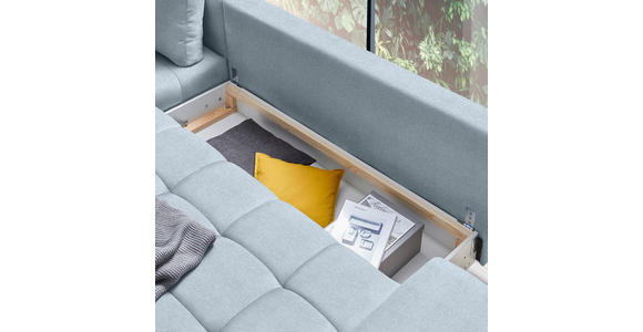 ECKSOFA in Webstoff Türkis  - Türkis/Schwarz, Design, Textil/Metall (212/315cm) - Carryhome