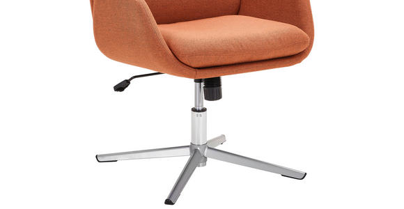 ARMLEHNSTUHL in Eisen Webstoff - Edelstahlfarben/Orange, KONVENTIONELL, Textil/Metall (60/77-84/66cm) - Novel