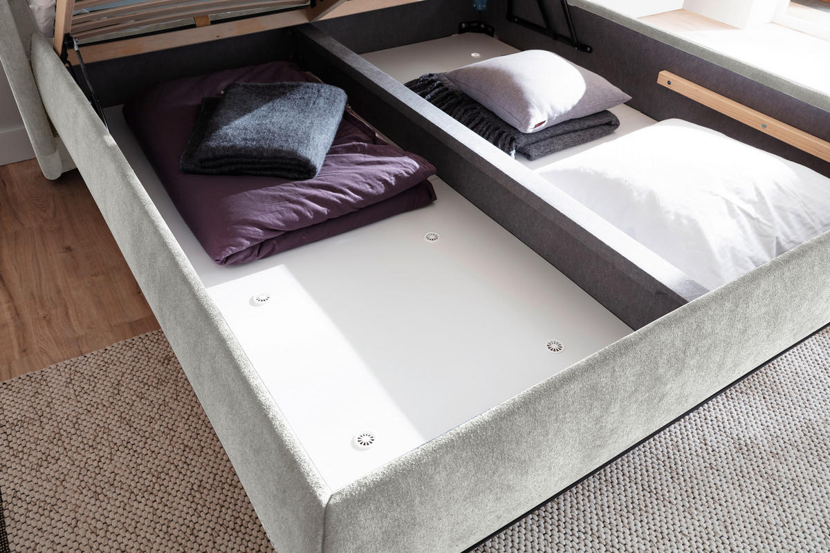 POLSTERBETT 180/200 cm  in Taupe  - Taupe/Schwarz, Modern, Holzwerkstoff/Textil (180/200cm) - MID.YOU