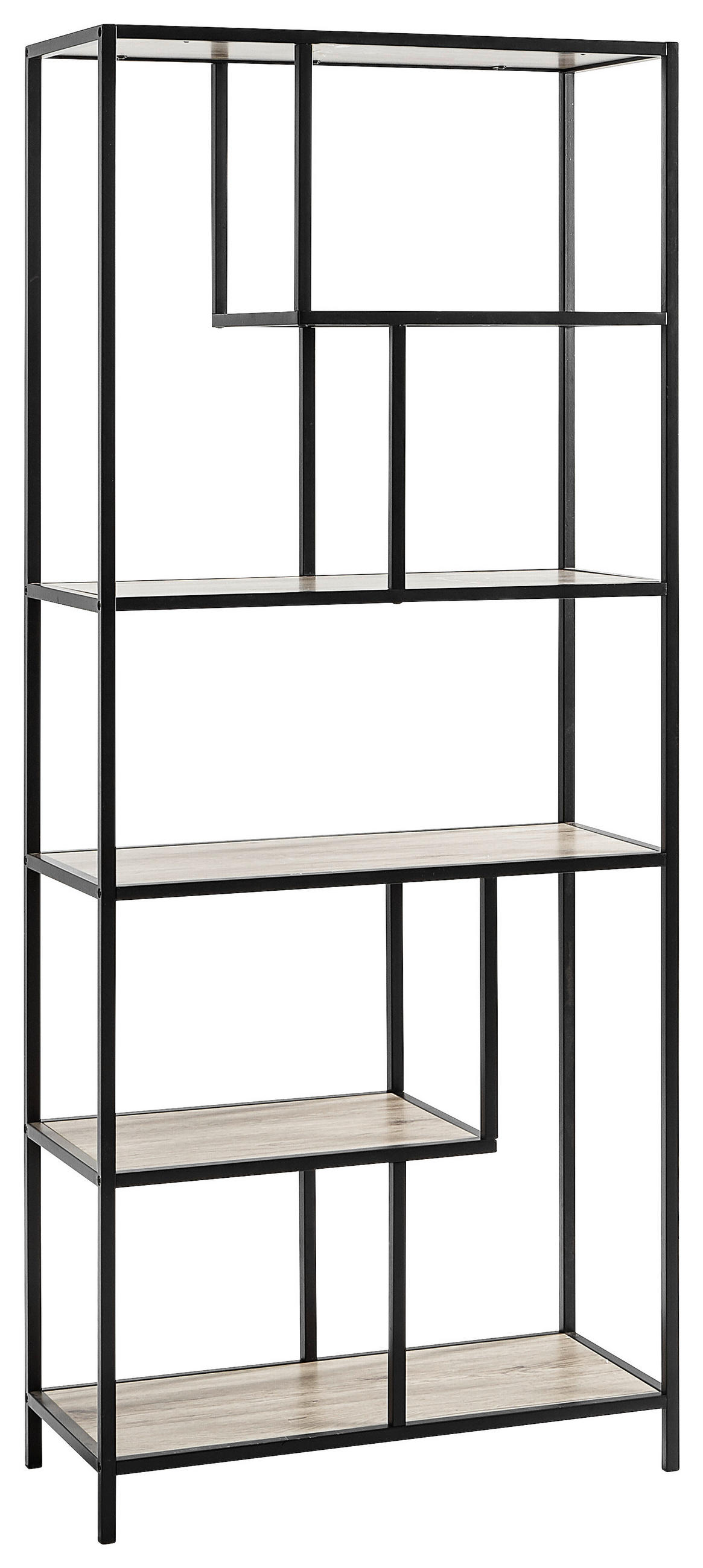REGAL Schwarz, Eichefarben  - Eichefarben/Schwarz, Trend, Metall (77/185/34cm) - Xora