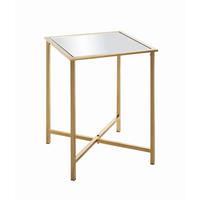 COUCHTISCH Lagos Spiegelglas 39/39/53 cm quadratisch Klar, Goldfarben  - Klar/Goldfarben, MODERN, Glas/Metall (39/39/53cm)