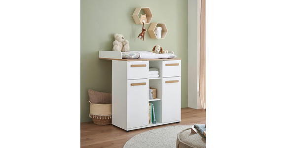 WICKELKOMMODE 89,2/100,2/70 cm  - Eiche Artisan/Weiß, Basics, Holzwerkstoff/Kunststoff (89,2/100,2/70cm) - My Baby Lou