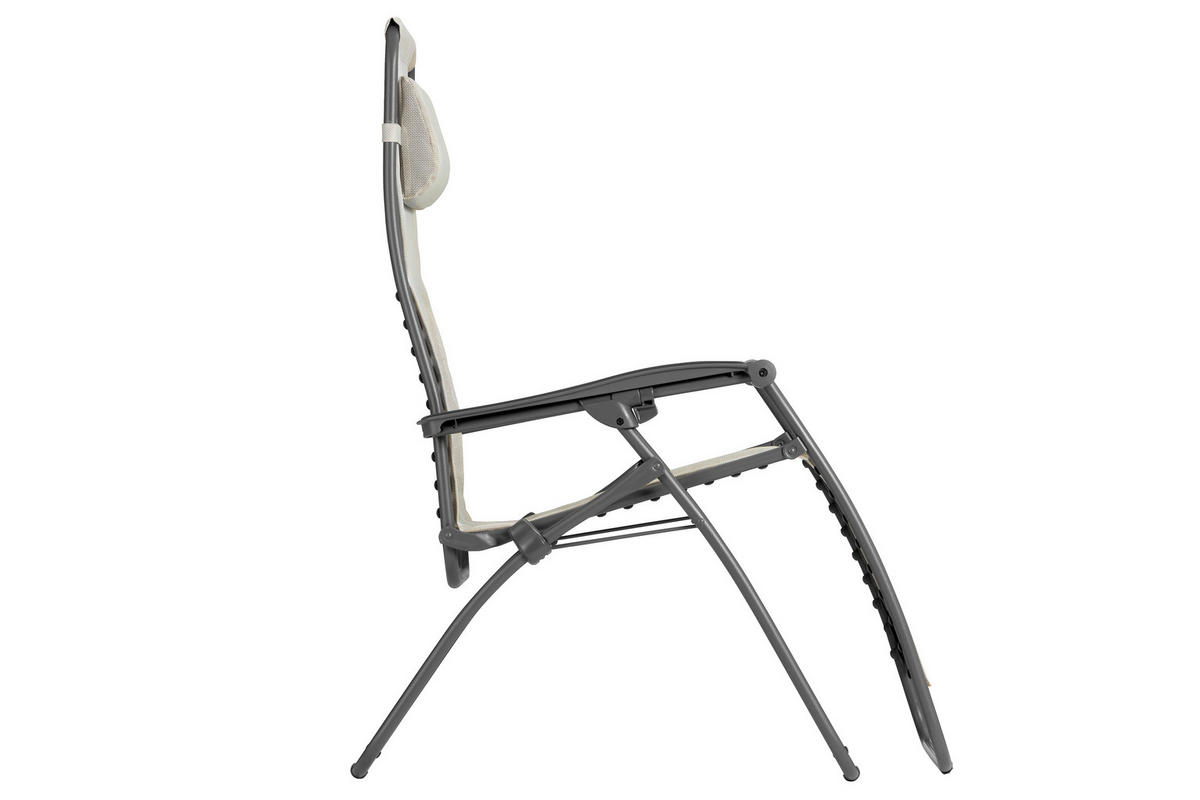 GARTEN-RELAXSESSEL 68/115/88 cm  - Naturfarben/Grau, KONVENTIONELL, Textil/Metall (68/115/88cm) - Siena Garden