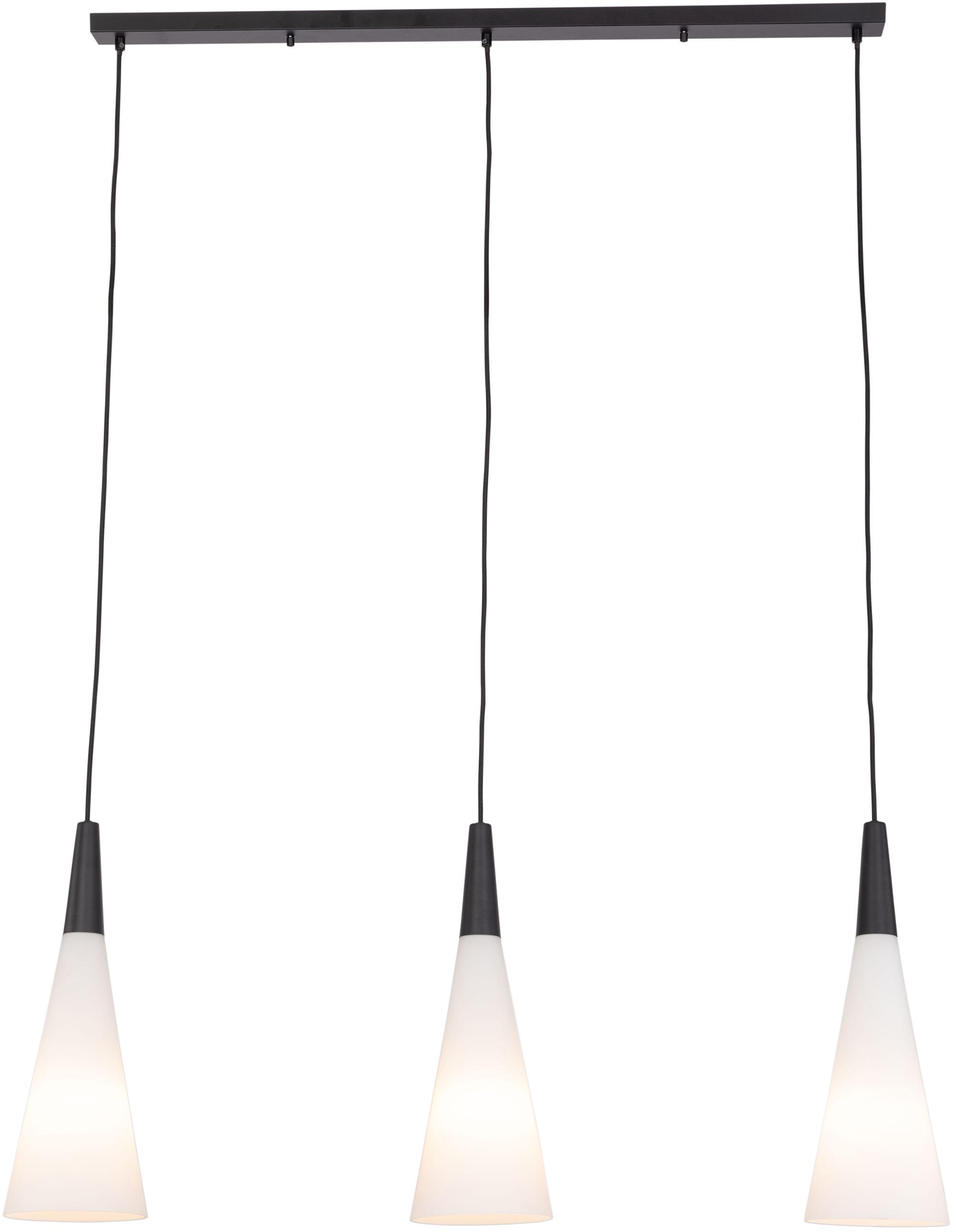 LAMPĂ SUSPENDATĂ 111/16/150 cm  - alb/negru, Trend, sticlă/metal (111/16/150cm) - Novel