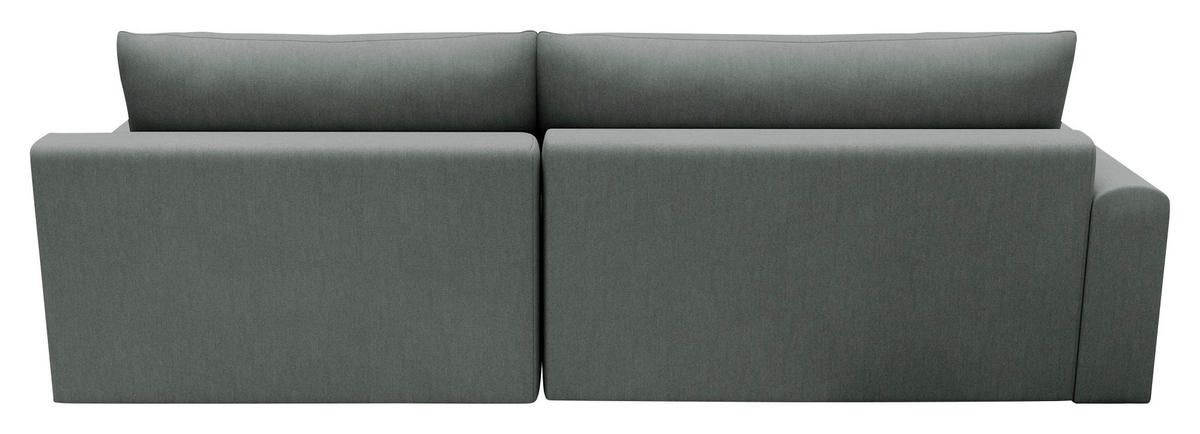 ECKSCHLAFSOFA in Struktur Grau  - Schwarz/Grau, Modern, Kunststoff/Textil (253/167cm) - Trendmanufaktur