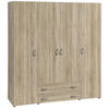 DREHTÜRENSCHRANK 161/176/53 cm 4-türig Eichefarben  - Eichefarben/Alufarben, KONVENTIONELL, Holzwerkstoff/Kunststoff (161/176/53cm) - P & B