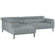 ECKSOFA in Webstoff Grau  205/280 cm  - Schwarz/Grau, Design, Textil/Metall (205/280cm) - Xora
