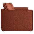 SOFA Webstoff Terracotta  - Terracotta/Schwarz, MODERN, Kunststoff/Textil (250/68/104cm) - Xora