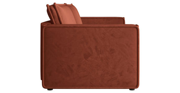 SOFA Webstoff Terracotta  - Terracotta/Schwarz, MODERN, Kunststoff/Textil (250/68/104cm) - Xora