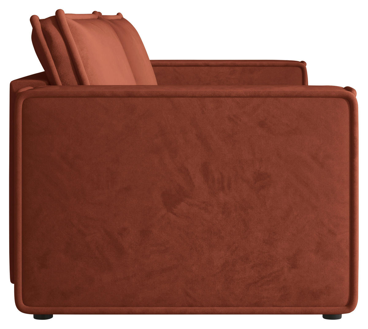 SOFA Webstoff Terracotta  - Terracotta/Schwarz, MODERN, Kunststoff/Textil (250/68/104cm) - Xora