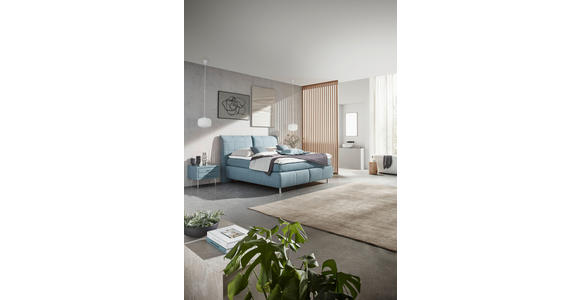 BOXSPRINGBETT 180/200 cm  in Hellblau  - Alufarben/Hellblau, KONVENTIONELL, Textil (180/200cm) - Dieter Knoll