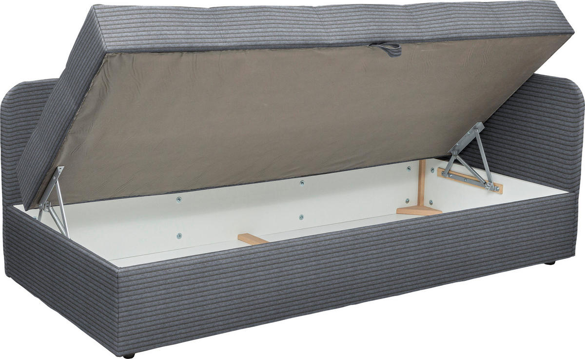 LIEGE  in Cord Grau  - Schwarz/Grau, Basics, Kunststoff/Textil (205/90/95cm) - Xora