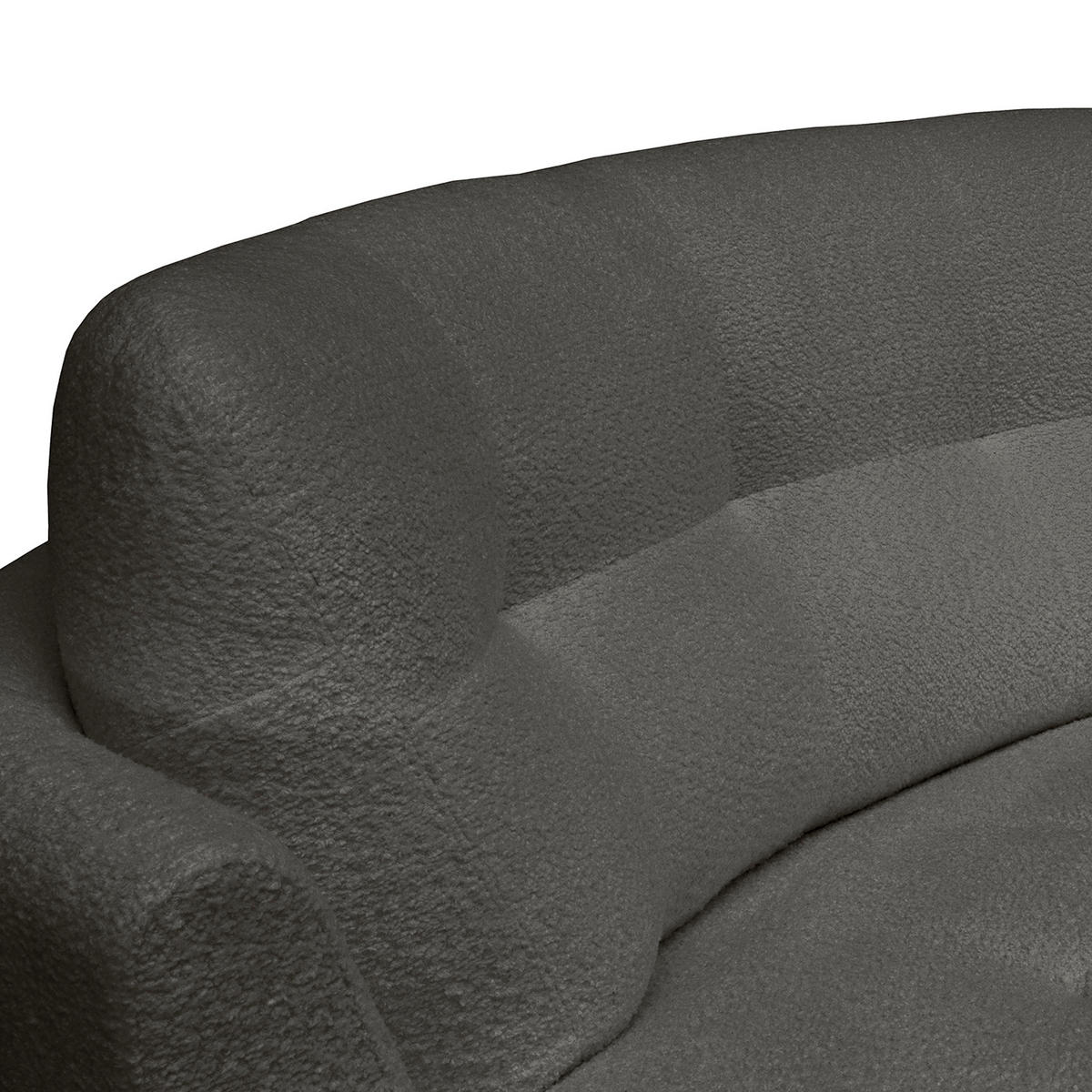 ECKSOFA in Bouclé Anthrazit  - Weiss/Anthrazit, Design, Kunststoff/Textil (300/113cm) - Livetastic
