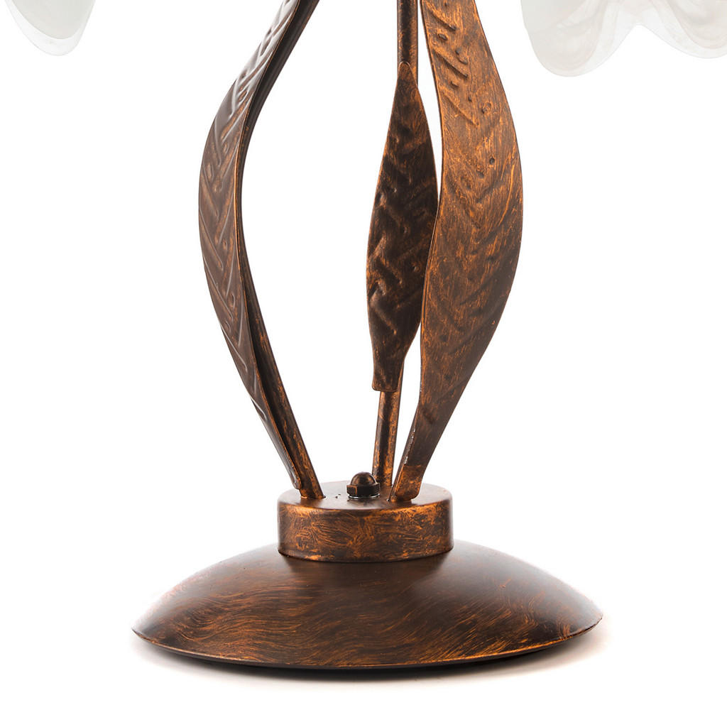 Thumbnail - Xxxl Tischleuchte, Bronze, Metall, Glas, Blätter,Blätter, 61x48x48 cm, Lampen & Leuchten, Innenbeleuchtung, Tischlampen,...