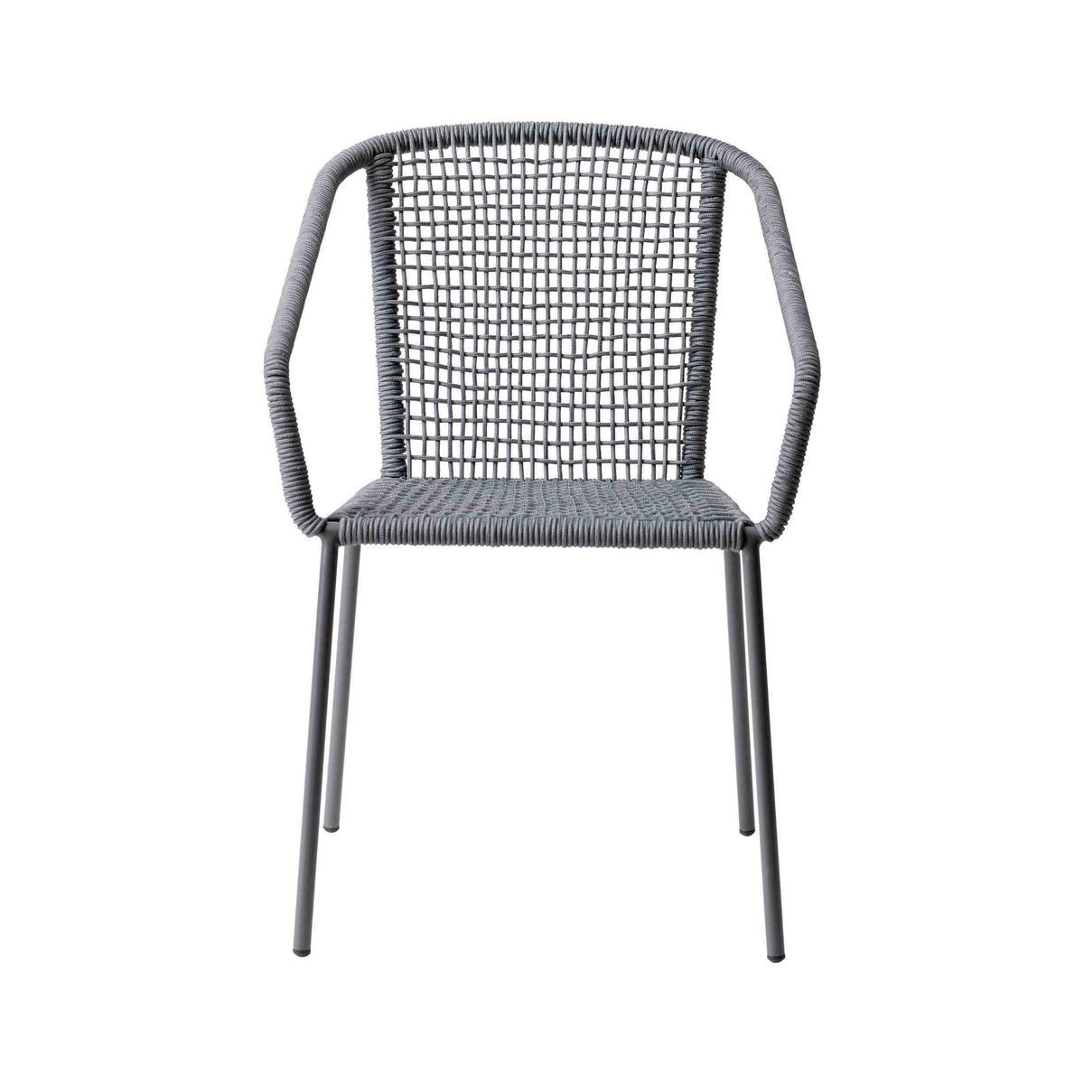GARTENSTUHL Metall, Kunststoff Dunkelgrau  - Dunkelgrau/Anthrazit, Natur, Kunststoff/Metall (52/82/60cm) - Gardenson