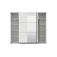 SCHWEBETÜRENSCHRANK 236,5/210/62,5 cm 2-türig Weiß  - Schwarz/Weiß, Basics, Glas/Holzwerkstoff (236,5/210/62,5cm) - Xora