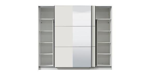 SCHWEBETÜRENSCHRANK 236,5/210/62,5 cm 2-türig Weiß - Schwarz/Weiß, Basics, Glas/Holzwerkstoff (236,5/210/62,5cm) - Xora