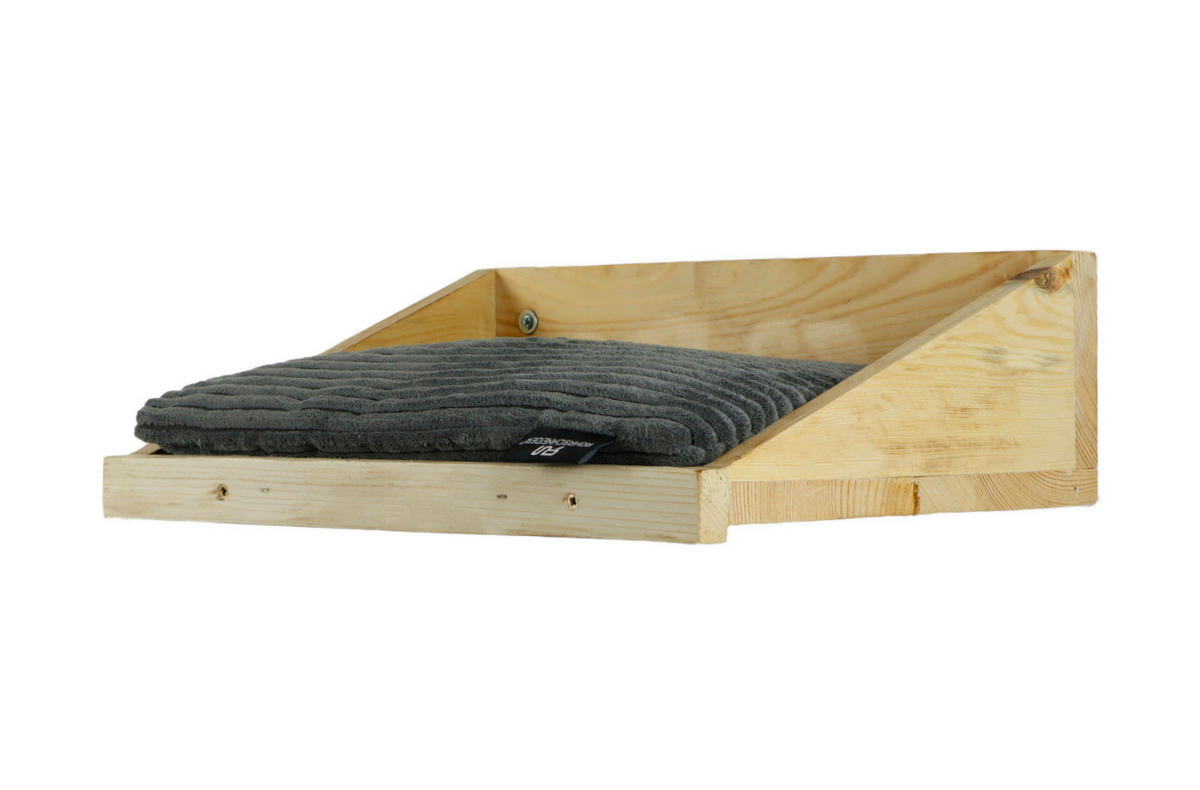 KATZEN-HÄNGESESSEL - Dunkelgrau/Kieferfarben, Basics, Holz/Textil (40/28/15cm)