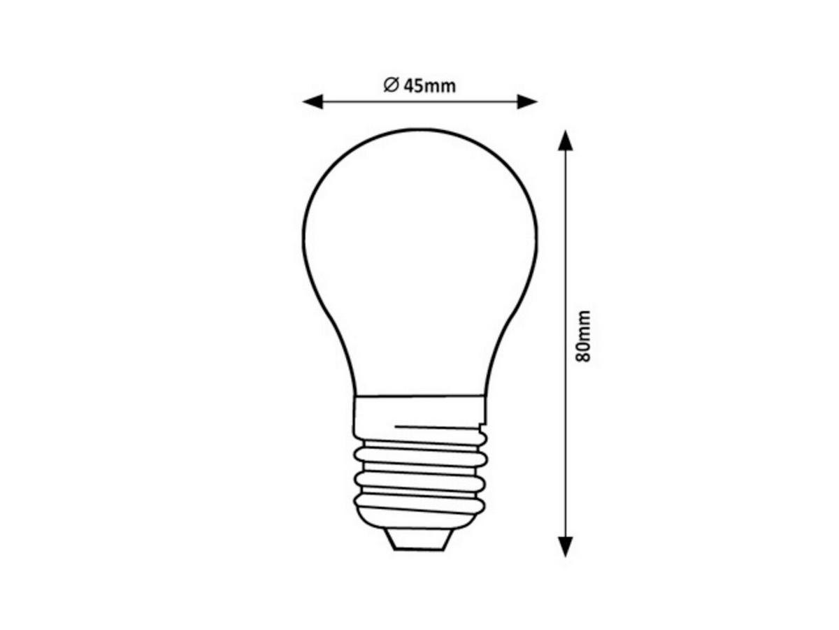 LED FILAMENT ŽARULJA - prozirno, Basics, staklo/metal (4.5/8cm)