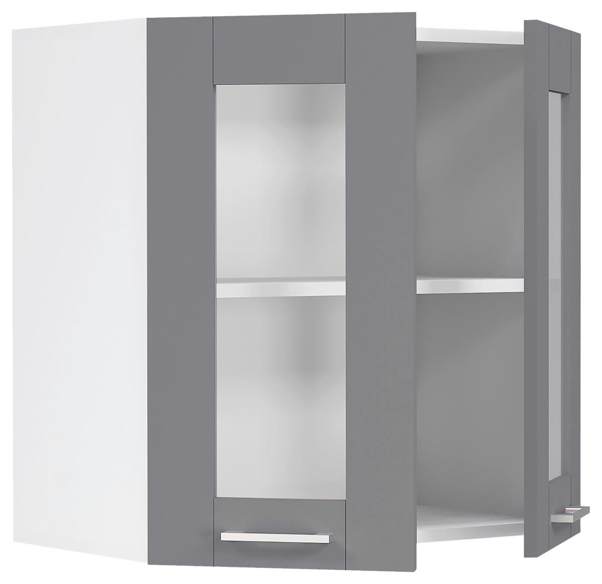 KÜCHENOBERSCHRANK 80/60/31 cm  in Anthrazit, Weiss  - Weiss/Anthrazit, Trend, Glas/Holzwerkstoff (80/60/31cm) - MID.YOU