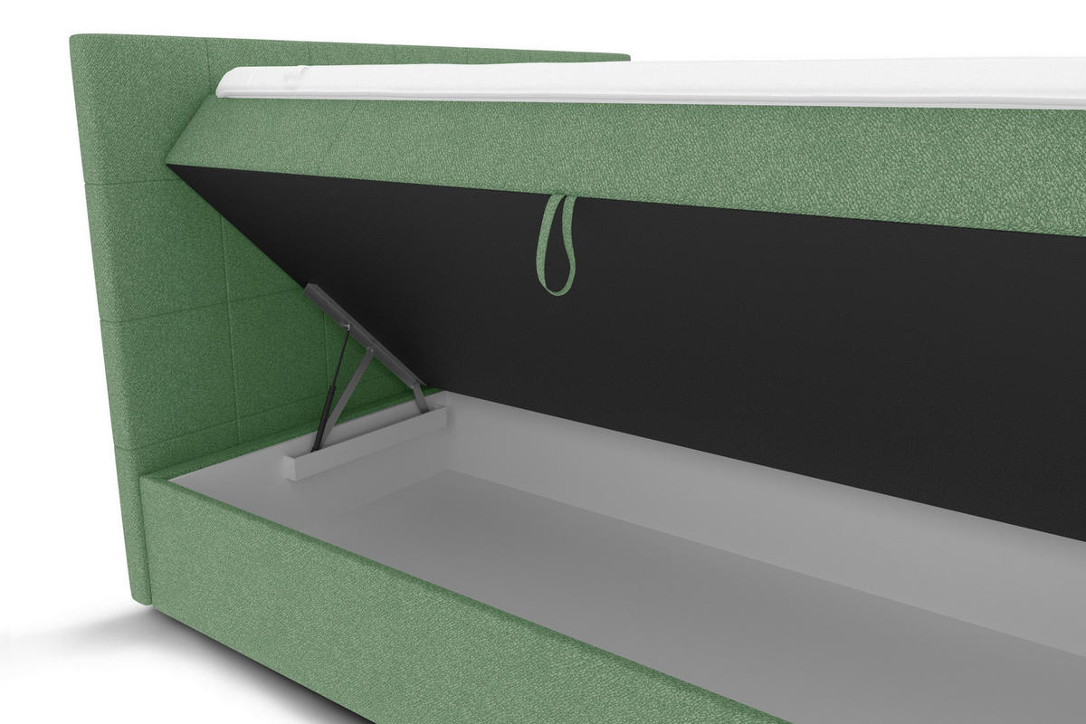 BOXBETT 180/200 cm  in Grün  - Grün, KONVENTIONELL, Kunststoff/Textil (180/200cm) - Boxxx