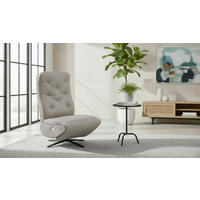 RELAXSESSEL NORA Lederlook, Mikrofaser    - Schwarz/Grau, Design, Textil/Metall (68/113/84cm) - Livetastic