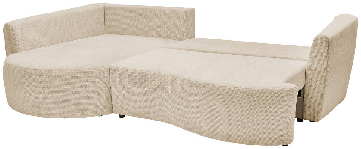 ECKSOFA in Chenille Greige  - Greige/Schwarz, MODERN, Kunststoff/Textil (179/287cm) - Carryhome