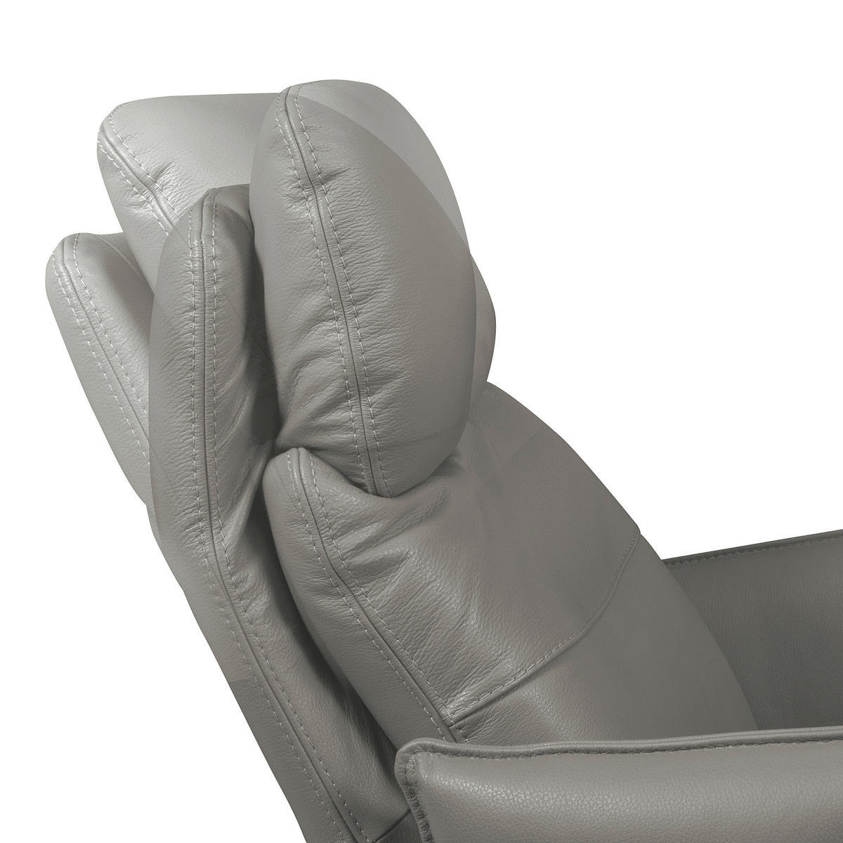 RELAXSESSEL in Leder Grau  - Schwarz/Grau, Design, Leder/Metall (77/107/88cm) - Livetastic