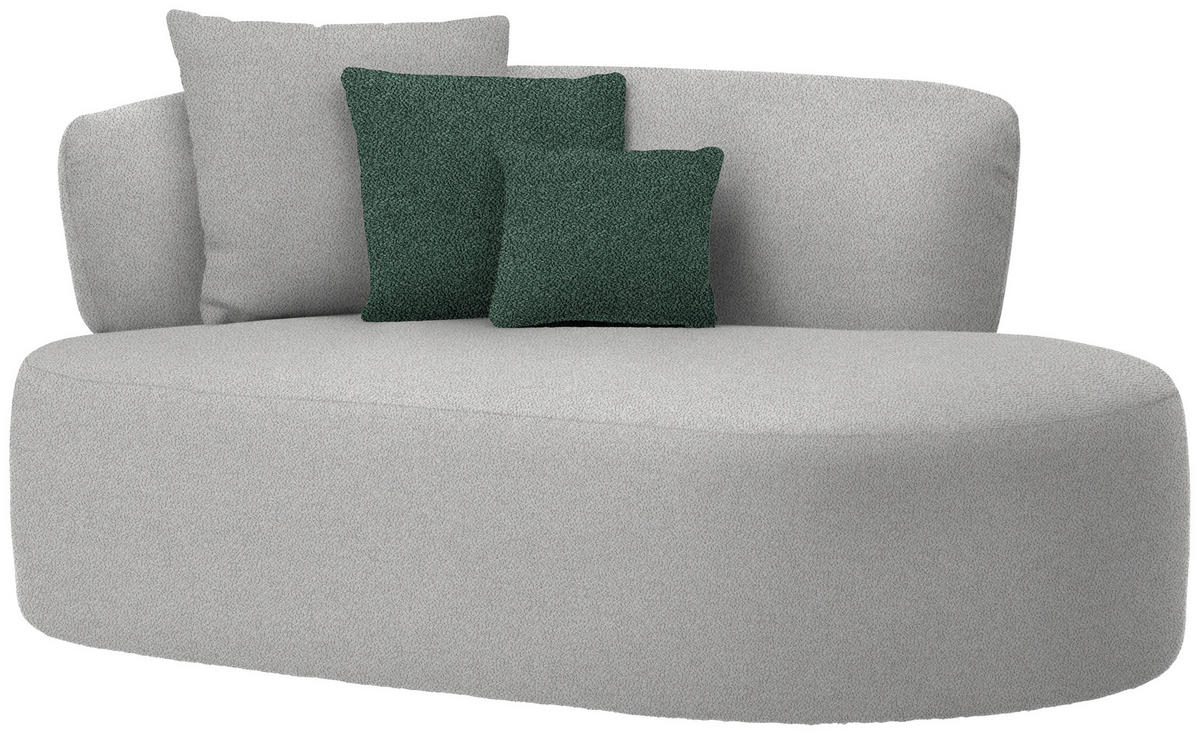 RÉCAMIERE in Plüsch Grau, Dunkelgrün  - Dunkelgrün/Schwarz, MODERN, Kunststoff/Textil (166/86/105cm) - Hom`in