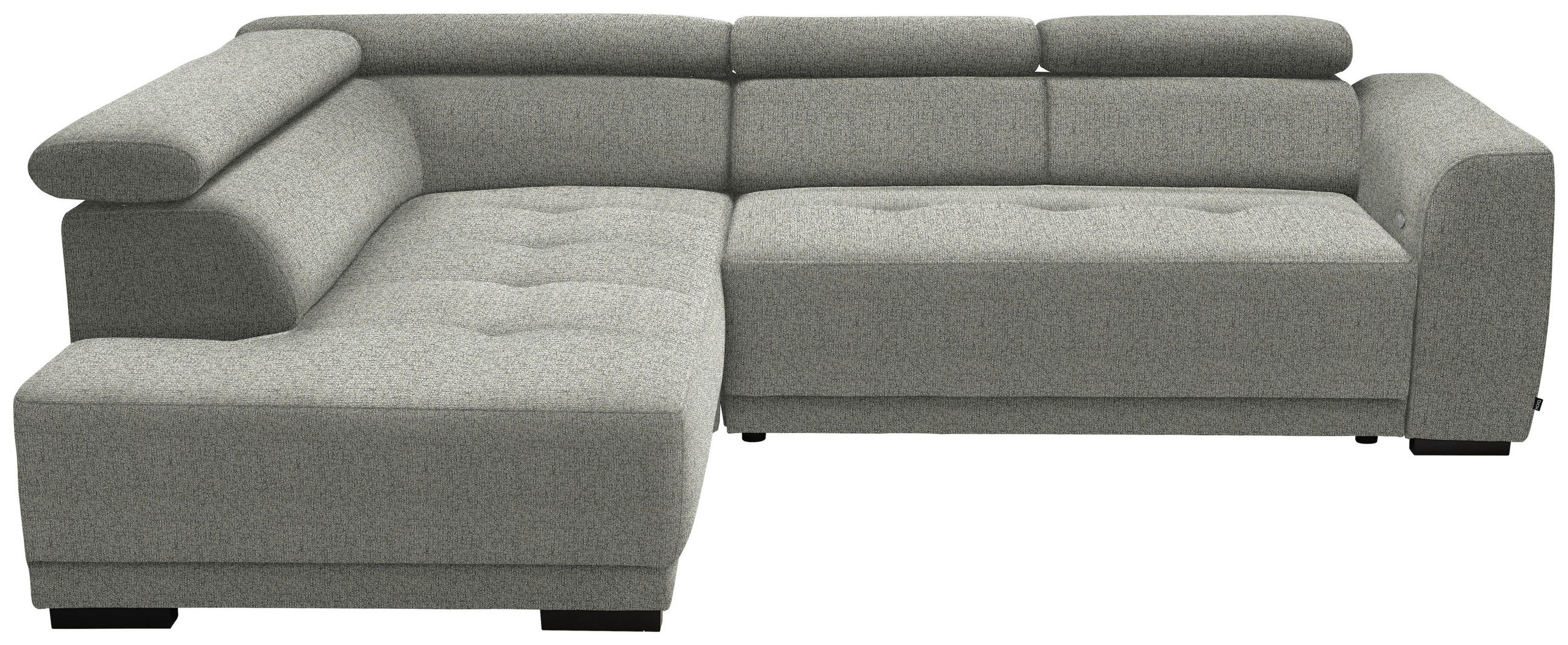 ECKSOFA in Struktur Greige  205/284 cm  - Greige/Schwarz, Design, Kunststoff/Textil (205/284cm) - Xora