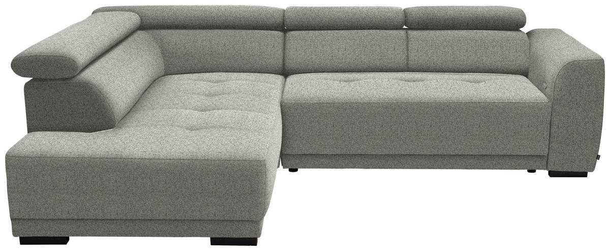 ECKSOFA in Struktur Greige  205/284 cm  - Greige/Schwarz, Design, Kunststoff/Textil (205/284cm) - Xora