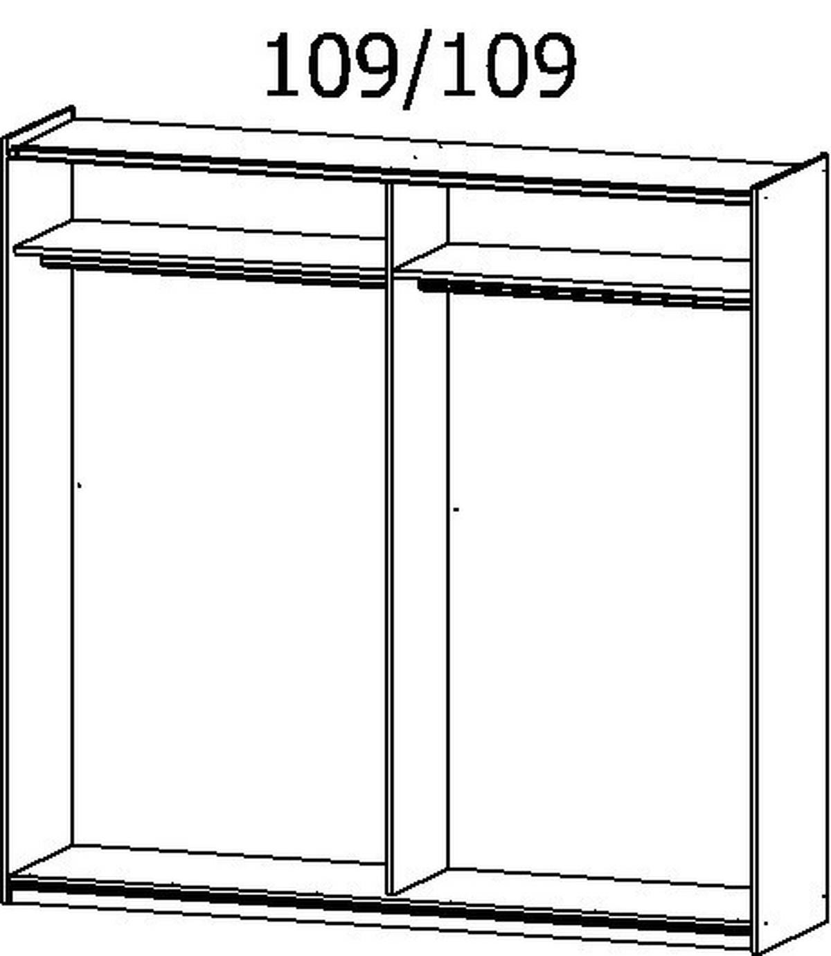 SCHWEBETÜRENSCHRANK  in Grau, Eiche Artisan  - Eiche Artisan/Grau, MODERN, Holzwerkstoff/Metall (218/210/54cm) - Rauch Möbel
