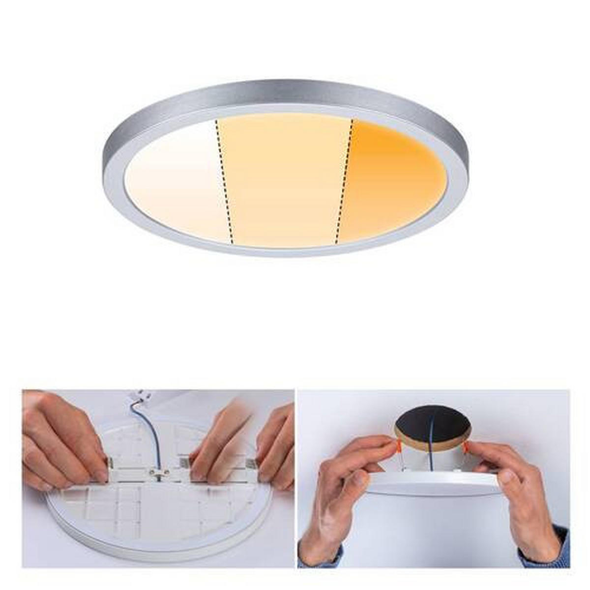 LED-PANEEL  - Chromfarben, Basics, Kunststoff (17,5/1cm) - Paulmann