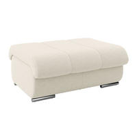 HOCKER Textil Elfenbein  - Chromfarben/Elfenbein, Modern, Textil/Metall (100/43/80cm) - Livetastic