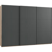 SCHWEBETÜRENSCHRANK in Graphitfarben, Eichefarben  - Chromfarben/Eichefarben, Modern, Holzwerkstoff (300/216/65cm) - MID.YOU