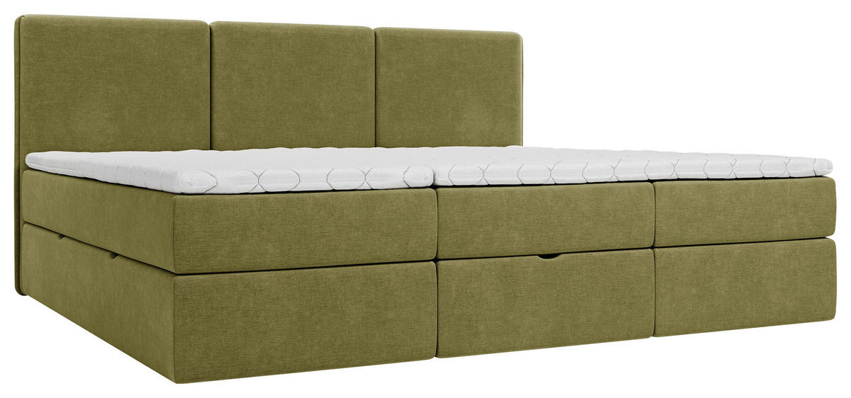 FAMILIENBETT - Schwarz/Grün, MODERN, Holz/Kunststoff (210/200cm) - MID.YOU