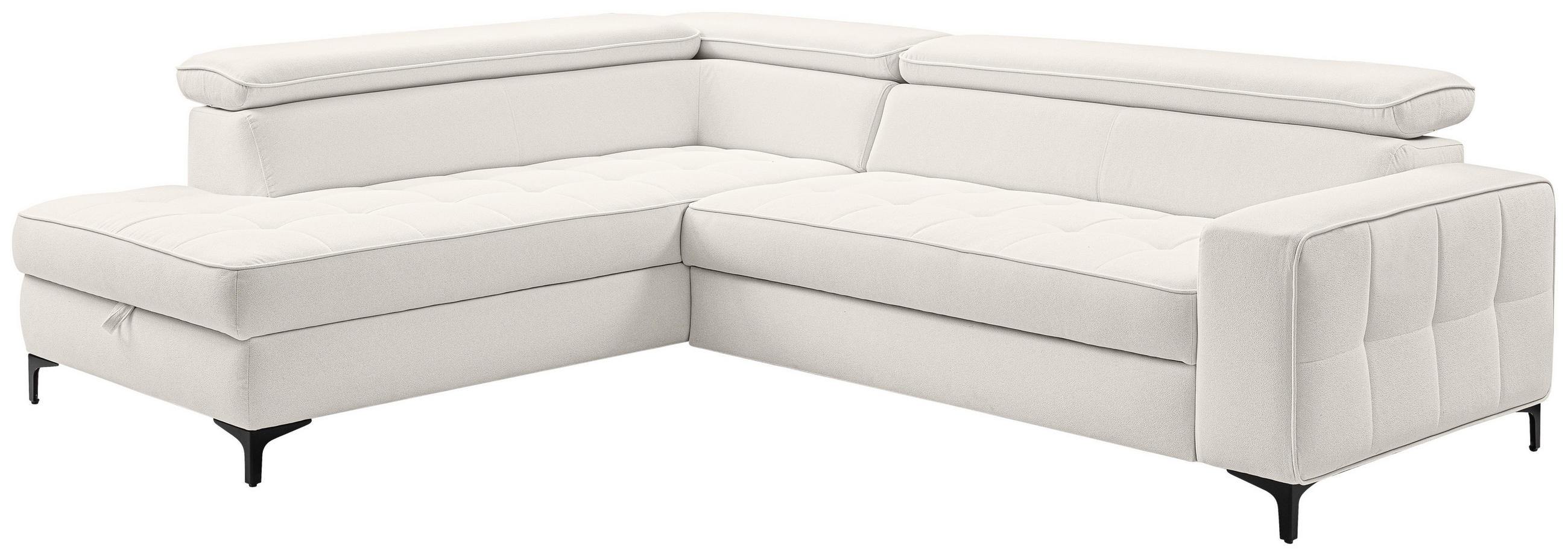 ECKSOFA  in Struktur Hellgrau  203/251 cm  - Hellgrau/Schwarz, Design, Textil/Metall (203/251cm) - MID.YOU