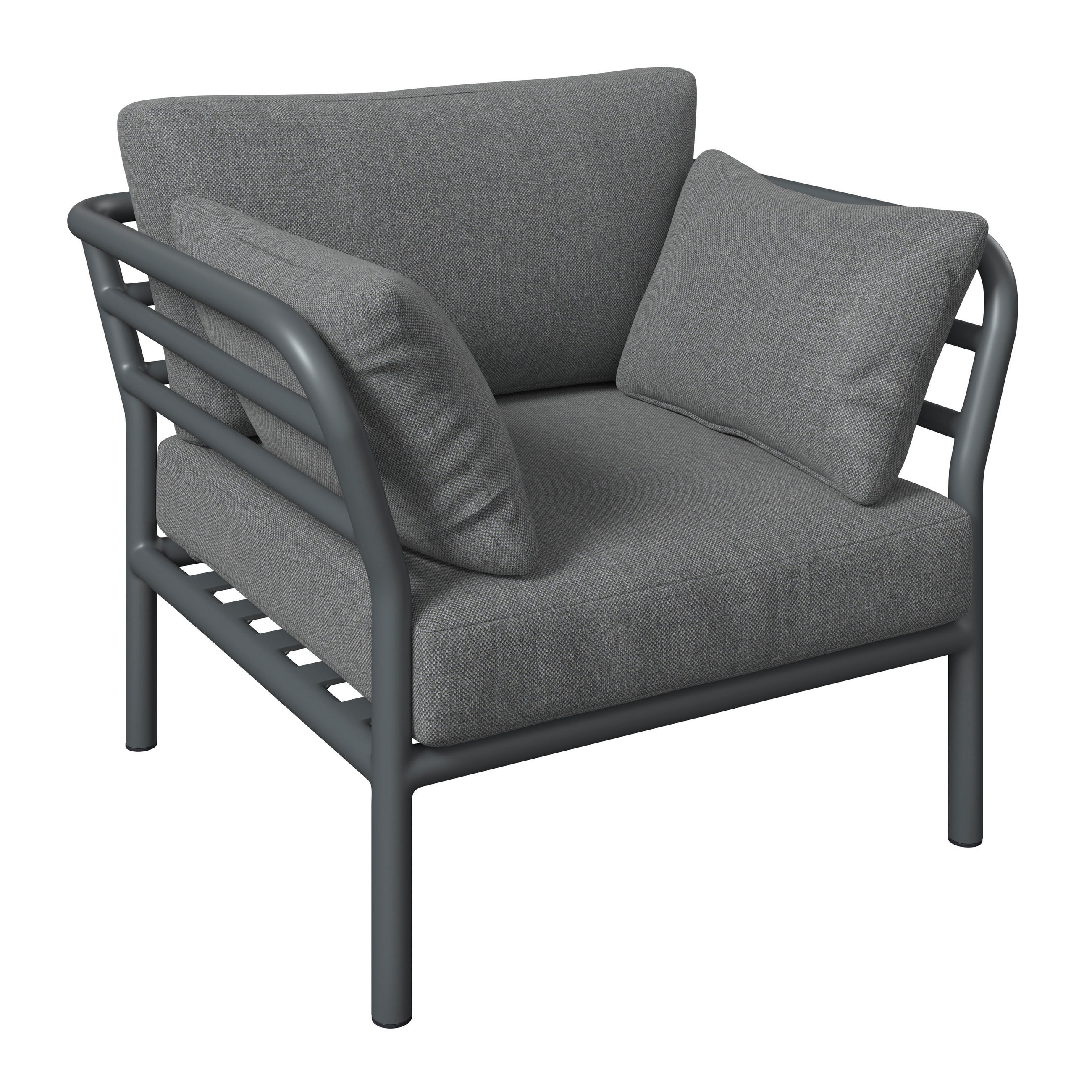 LOUNGESESSEL Anthrazit, Dunkelgrau Aluminium  - Dunkelgrau/Anthrazit, Design, Textil/Metall (83/69/93cm) - Amatio