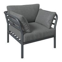 LOUNGESESSEL Anthrazit, Dunkelgrau Aluminium  - Dunkelgrau/Anthrazit, Design, Textil/Metall (83/69/93cm) - Amatio