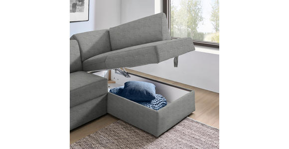 ECKSOFA in Webstoff Hellgrau  - Hellgrau/Schwarz, KONVENTIONELL, Kunststoff/Textil (224/165cm) - Xora