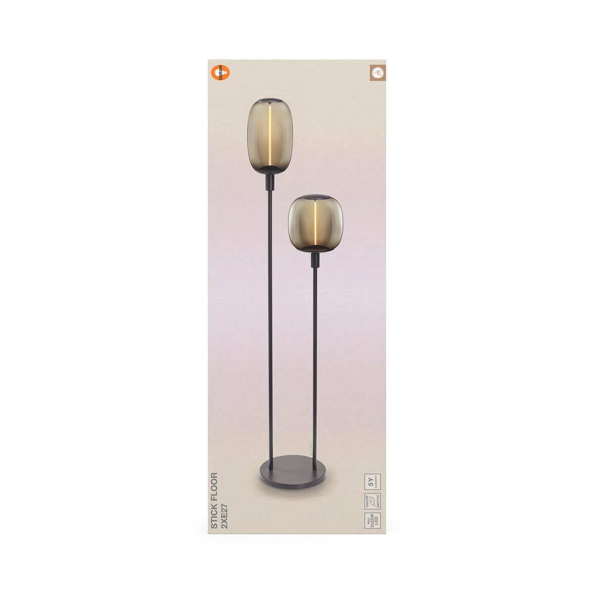 STEHLEUCHTE 32/146 cm   - Dunkelgrau, Basics, Metall (32/146cm) - Osram